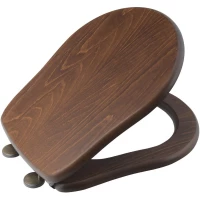 Сиденье для унитаза с микролифтом орех/бронза Kerasan Retro 108640