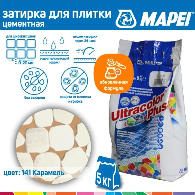 

Затирка ULTRACOLOR PLUS № 141/5кг (Карамель)