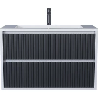 Тумба под раковину Uperwood Next Premium 3930205155 80 см, подвесная, белый матовый/графит матовый