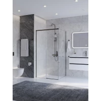 Душевой уголок Cezares Plane PLANE-AH-1-100/80-C-GM 100x80 см, профиль оружейная сталь матовый, стекло прозрачное