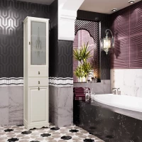 Пенал Opadiris Тибет Z0000006147 напольный R, с бельевой корзиной, слоновая кость