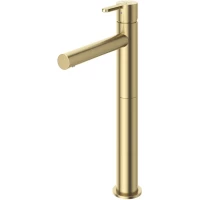 Смеситель для раковины Cezares Leaf LEAF-LC1-SR CoolStart, с донным клапаном, золотой матовый