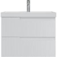 Тумба под раковину Санта Альтаир 700499 69 см, подвесная, белый глянец