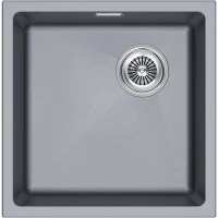 Кухонная мойка Paulmark Lumi LU45SK-GRM 45,5x44 см, серый металлик