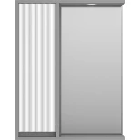 Изображение товара зеркальный шкаф brevita balaton bal-04065-01-01л 62,5x80 см l, с подсветкой, выключателем, белый матовый/серый матовый