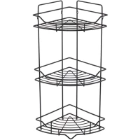 Полка для ванной Milardo Grid GRICC3BM44 21,9x21,9 см, угловая, тройная, черный матовый