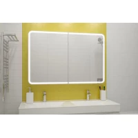 Зеркальный шкаф Misty Авеню МВК001 120x80 см, с LED-подсветкой, сенсорным выключателем, белый матовый