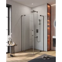 Душевой уголок Cezares Slider SLIDER-A-2-80/90-C-GM 80-90x80-90 см, профиль оружейная сталь матовый, стекло прозрачное