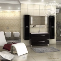 Тумба МАДРИД 120 M черный глянец Акватон 1A168701MA950