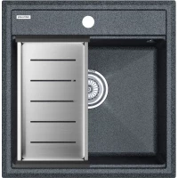 Кухонная мойка Paulmark Stepia PM115051-DG+A375-BS 50x51 см, графит 