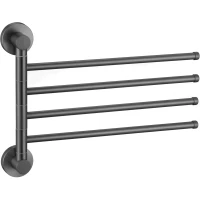 Полотенцедержатель Savol S-005604Q 34,8 см, поворотный, четверной, графит