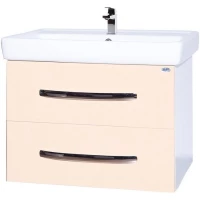 Тумба с раковиной бежевый глянец/белый глянец 60 см Bellezza Рокко 4635309670072 + 4620000148562