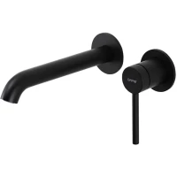 Смеситель для раковины Gappo G1206-6 встраиваемый, черный матовый