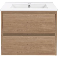Тумба с раковиной натуральный дуб 61,5 см Vincea Gio VMC-2G600NO + VBS-13960
