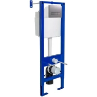 Инсталляция для унитаза Berges Atom Line 410 040344 с кнопкой смыва, матовый хром