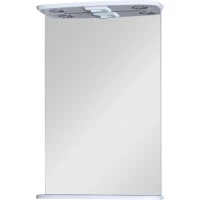 Зеркало Misty Магнолия Э-Маг02050-01Св 50x72 см, с подсветкой, выключателем, белый глянец