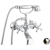 Смеситель для ванны Emmevi Deco Classic 12011/CO с душевым гарнитуром, хром/золотой