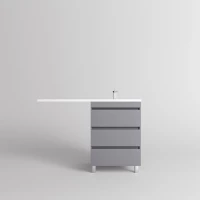 Тумба под раковину Style Line Даллас Леон СС-00002449 58 см, напольная, над стиральной машиной, светло-серый матовый