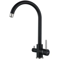 Смеситель для кухни GranFest Z-5420 с подключением к фильтру, черный