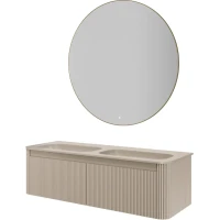 Комплект мебели Armadi Art Voi Daphne 782-140-R-D + 786-140-2-D + 545-120-MG 142,5 см, подвесной, бежевый матовый
