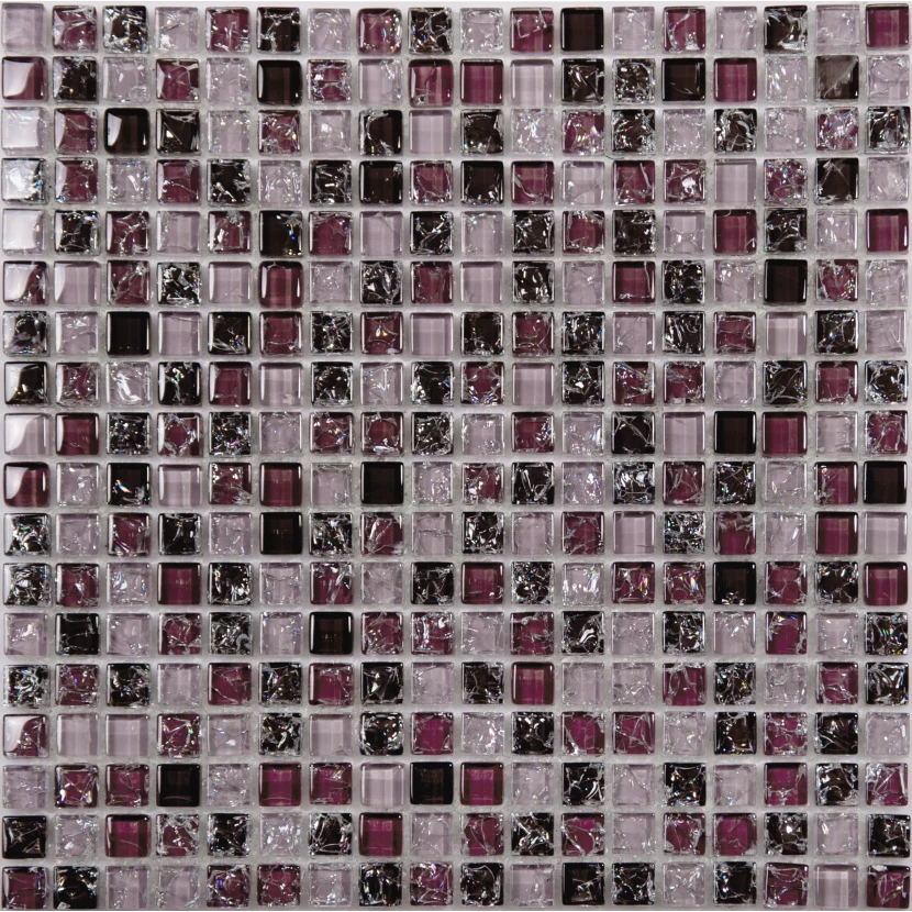 Стеклянная плитка мозаика No-299 стекло камень(1,5*1,5*8) 30,5*30,5