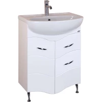 Тумба с раковиной белый глянец 61,5 см Onika Лайн 106044 + 4620008192772