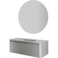 Комплект мебели Armadi Art Voi Stonefinish Luna 782-120-SF-L + 786-120-SF-L без отв. + 545-120 122 см, подвесной, серый камень матовый