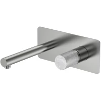 Смеситель для раковины Boheme Stick Mramor Grey 125-NB-MR-GR встраиваемый, никель матовый/серый мрамор