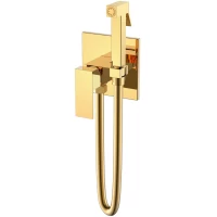 Гигиенический душ Boheme Qubic 477-G со смесителем, золотой