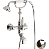 Смеситель для ванны Emmevi Laguna 40011/CO с душевым гарнитуром, хром/золотой