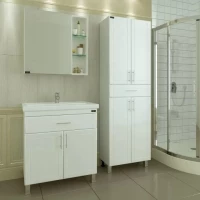 Комплект мебели белый глянец 81,5 см Санта Дублин 223005 + FOCTEP80 + 123006