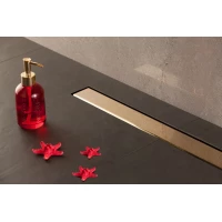 Душевой трап (лоток) Pestan Confluo Frameless Gold Line 13701221 55 см, с решеткой, 2 в 1 под плитку, золотой