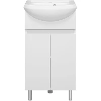 Тумба под раковину Misty Амур Э-Аму01045-021Эл 43,6 см, напольная, белый глянец/белый матовый