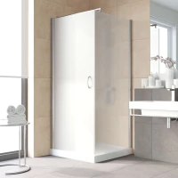 Душевой уголок Vegas Glass EP-Fis LUX 90*100 08 10 L 90x100 см L, профиль хром, стекло сатин