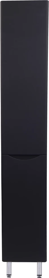 Пенал напольный черный матовый с бельевой корзиной L Style Line Бергамо СС-00002328 шкаф style line волна 60 с бельевой корзиной белый лс 000010047