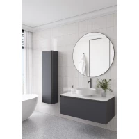 Комплект мебели Armadi Art Quatro Antracite 790-M1-100-A-A + 792-100-W + 801-MW + 545-100-GM 101 см, подвесной, со столешницей, антрацит матовый