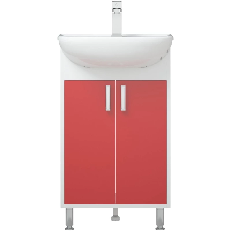 Тумба белый глянец/красный матовый 48 см Corozo Колор SD-00000696