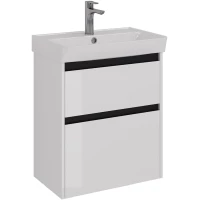 Тумба белый глянец/черный 57,4 см Lemark Combi LM03C60T-black