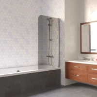 Шторка на ванну Vegas Glass EV LUX 60 08 07 R 60 см R, профиль хром, стекло графитовое
