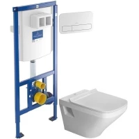 Комплект подвесной унитаз Duravit Durastyle 2536090000 + 0063790000 + система инсталляции Villeroy & Boch 92246100 + 92249068