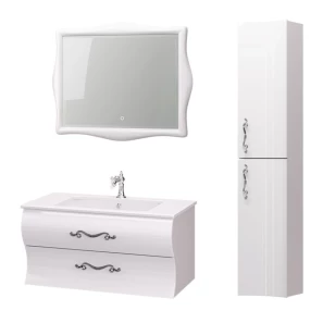 Изображение товара зеркало белый глянец 105x90 см aima design amethyst light у51944