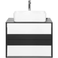 Тумба с раковиной белый глянец/черный матовый 70 см Style Line Амстердам ЛС-000010041 + СС-00002285