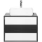 Тумба с раковиной белый глянец/черный матовый 70 см Style Line Амстердам ЛС-000010041 + СС-00002285 - 1
