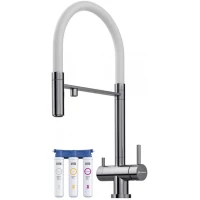 Смеситель для кухни с фильтром Omoikiri Kanto-BN-WH нержавеющая сталь 4994298 + H851P00