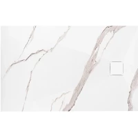 Душевой поддон Rea Magnum Carrara White REA-K7004 100x80 см, из стеклопластика, прямоугольный, белый мрамор