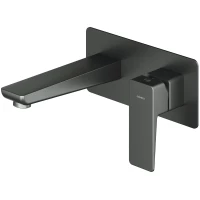 Смеситель для раковины Omnires Parma PM7415GR встраиваемый, без донного клапана, графит