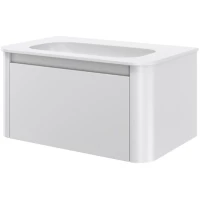 Тумба с раковиной Armadi Art Voi Matt White 782-080-MW + 786-080-MW без отв. 82 см, подвесная, белый матовый