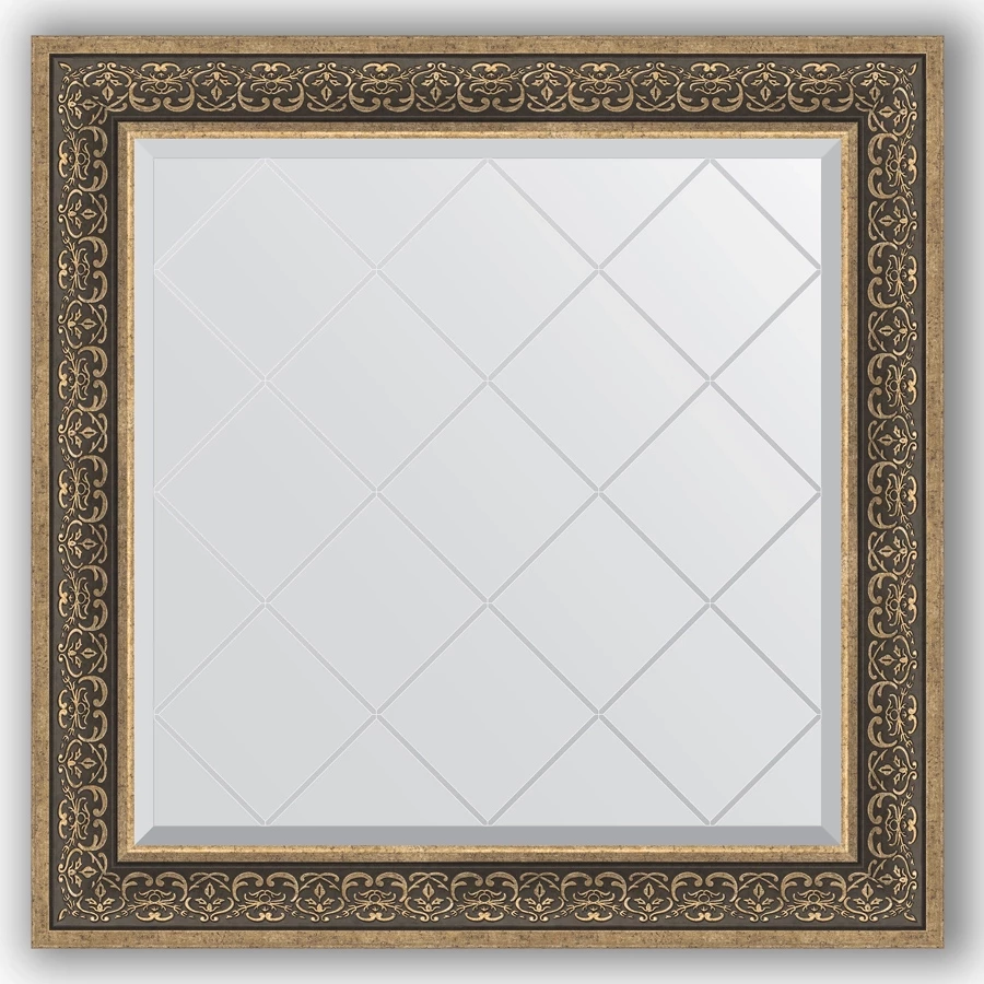 Зеркало 89x89 см вензель серебряный Evoform Exclusive-G BY 4336
