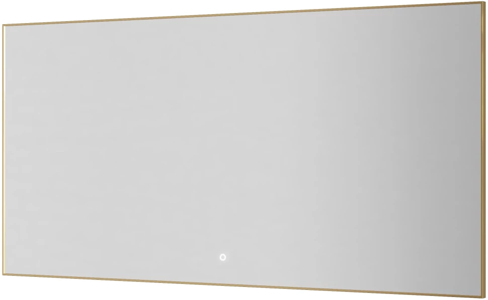 Зеркало Armadi Art 543-140-G 140x70 см, с LED-подсветкой, сенсорным выключателем, диммером, антизапотеванием, золотой