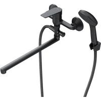 Смеситель для ванны Am.Pm Gem F90A90122 универсальный, с душевым гарнитуром, черный матовый